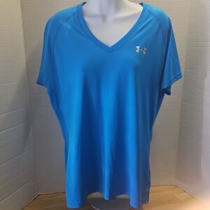 Under Armour Women's Bright Blue V-Neck Tee, XL